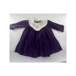 Vintage Baby Togs Girls Dress 39328 Purple Lace Floral Embroidery One Piece Baby